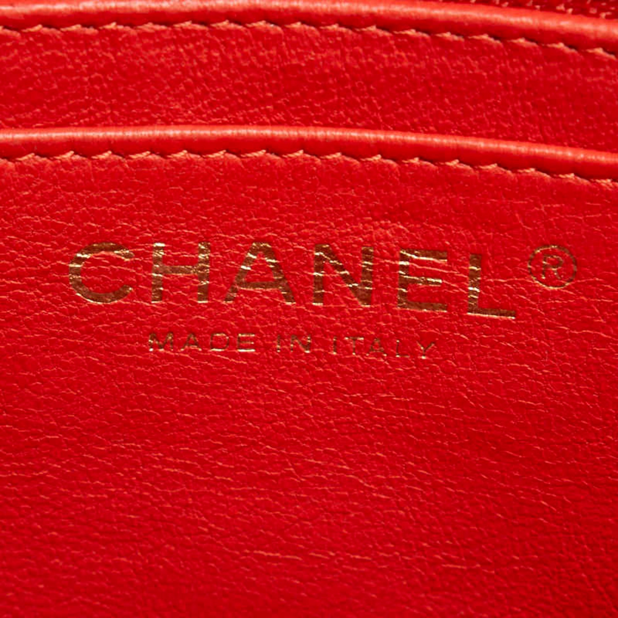 Chanel Matelasse Coco Mark Chain Shoulder Bag Salmon Pink Lambskin Women's CHANEL