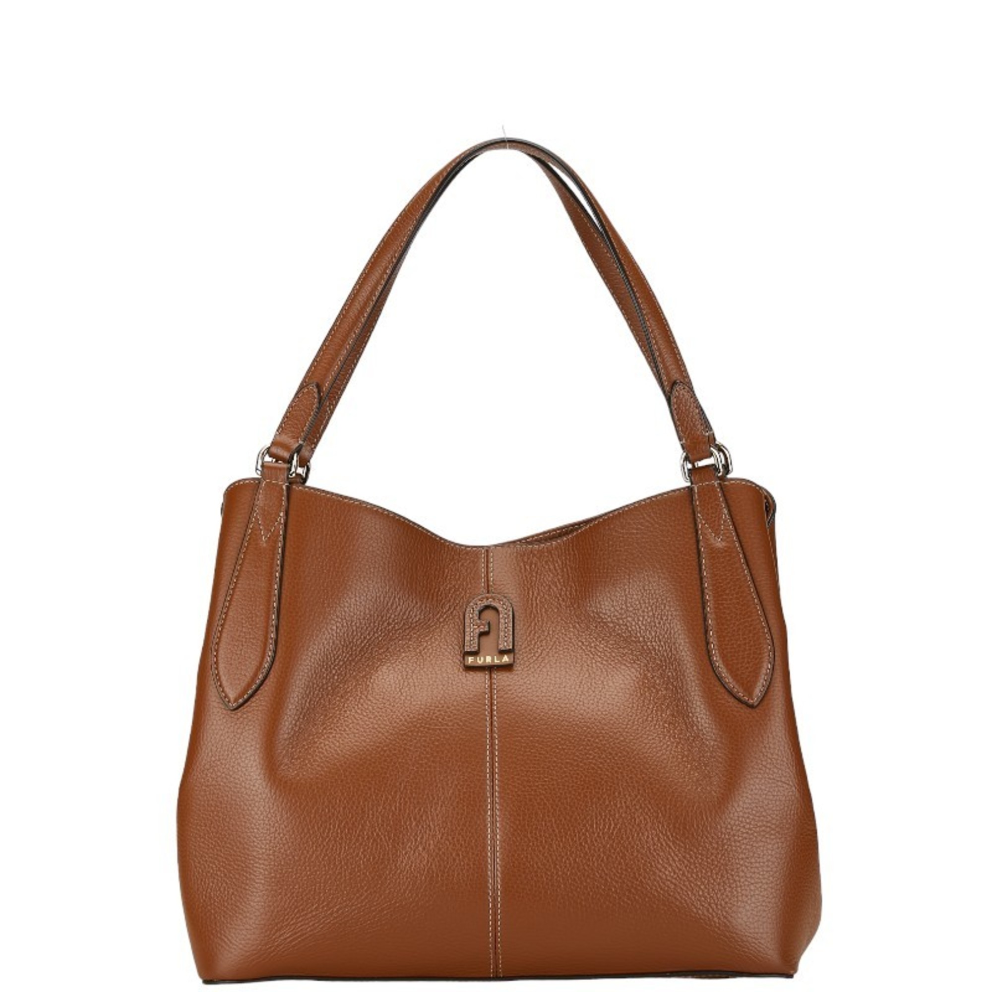 Furla Daphne Tote Bag Handbag Brown Leather Women's