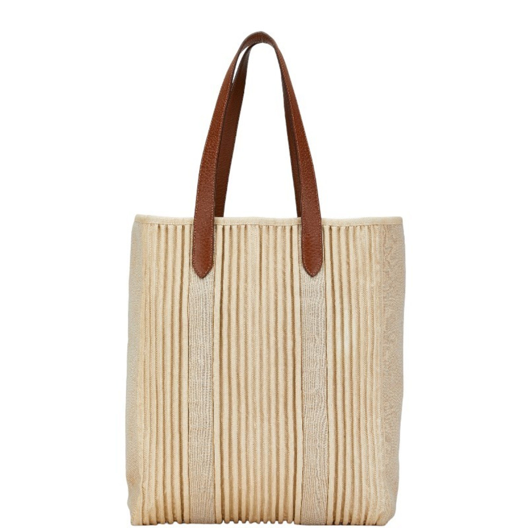 Hermes Calicut Cabas Tote Bag Beige Canvas Leather Women's HERMES