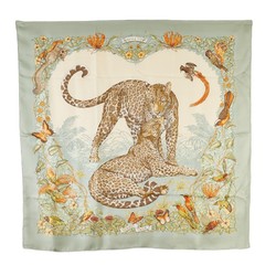 Hermes Carre 90 JUNGLE LOVE Jungle Love Scarf Muffler Blue Multicolor Silk Women's HERMES