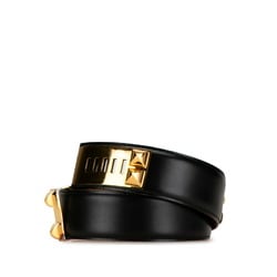 Hermes Collier de Chien Medor Belt Size: 65 Black Leather Women's HERMES