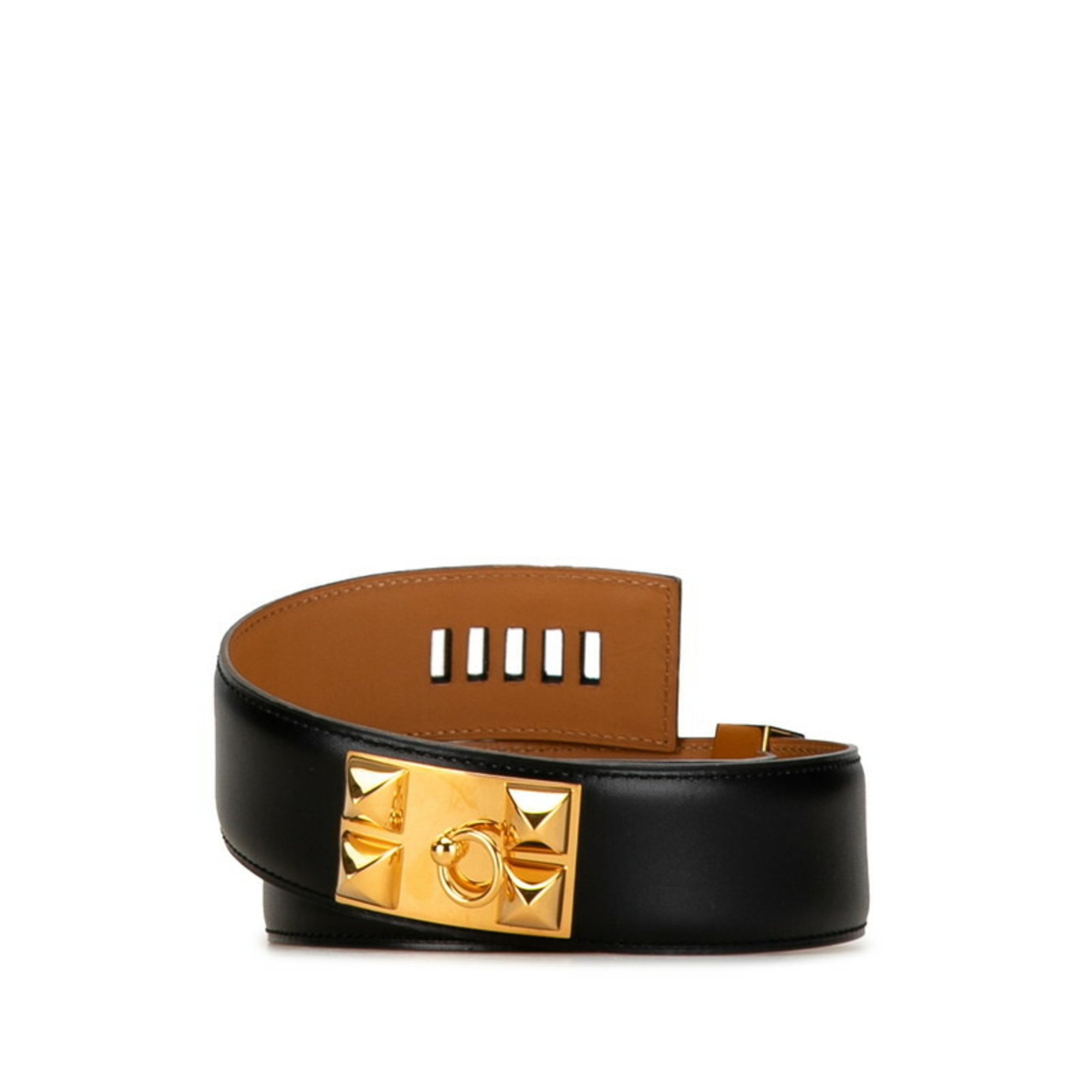 Hermes Collier de Chien Medor Belt Size: 65 Black Leather Women's HERMES