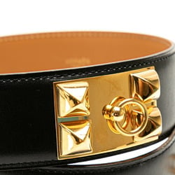 Hermes Collier de Chien Medor Belt Size: 65 Black Leather Women's HERMES