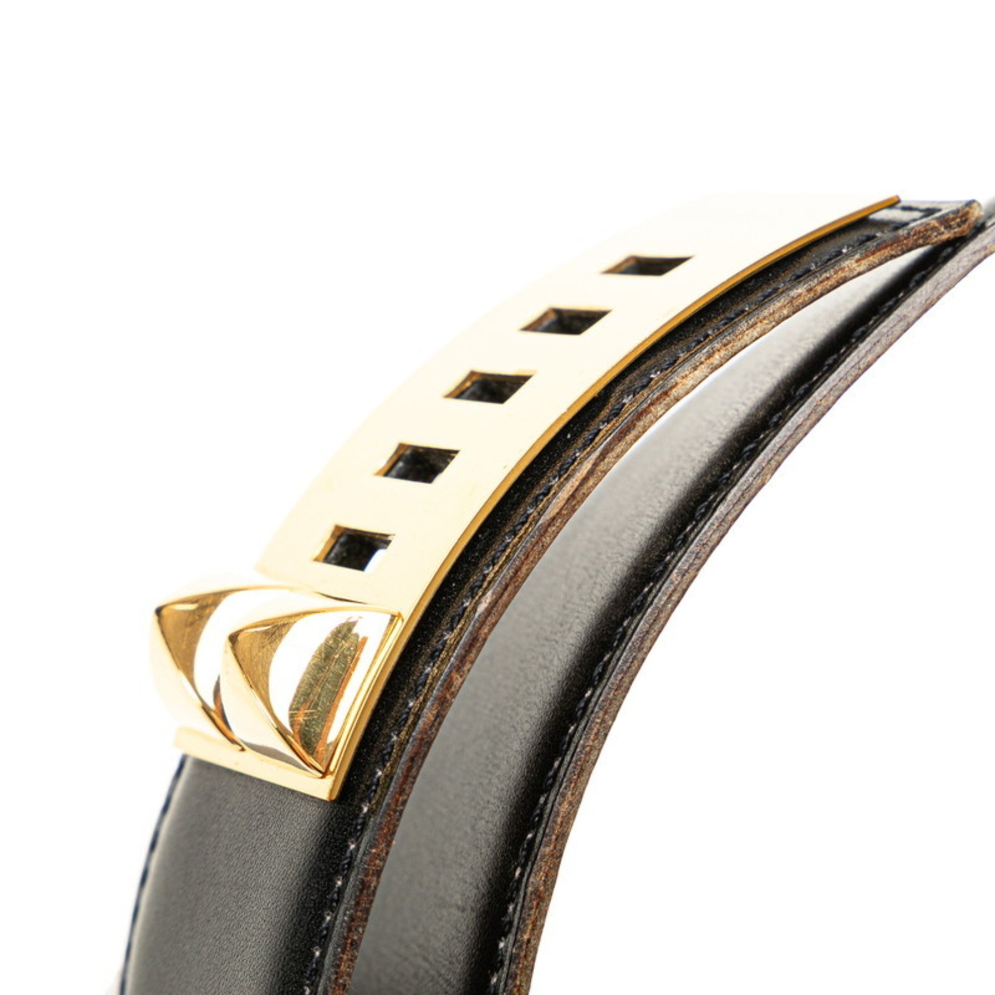 Hermes Collier de Chien Medor Belt Size: 65 Black Leather Women's HERMES