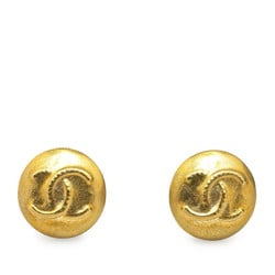 Chanel Coco Mark Earrings Gold Plated Women's CHANEL