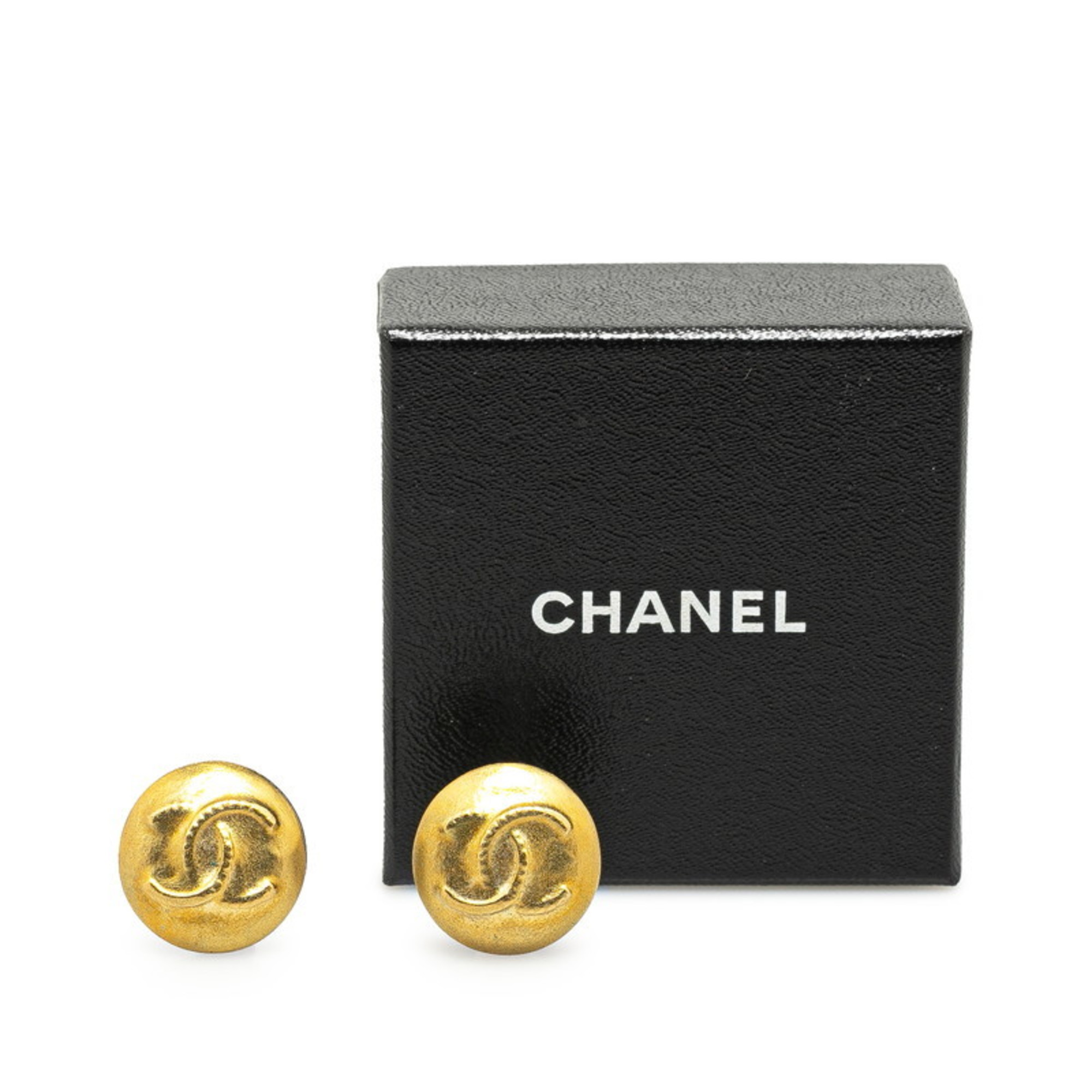 Chanel Coco Mark Earrings Gold Plated Women's CHANEL