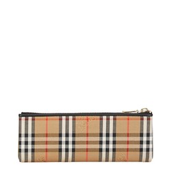 Burberry Nova Check Shadow Horse Pencil Case Beige Canvas Women's BURBERRY