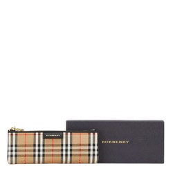 Burberry Nova Check Shadow Horse Pencil Case Beige Canvas Women's BURBERRY