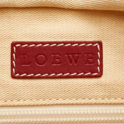 LOEWE Anagram Amazona 36 Handbag White Red Canvas Leather Women's