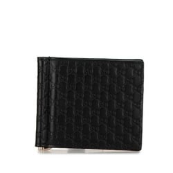 Gucci Micro Guccissima Bi-fold Wallet Compact 544478 Black Leather Women's GUCCI