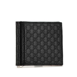 Gucci Micro Guccissima Bi-fold Wallet Compact 544478 Black Leather Women's GUCCI