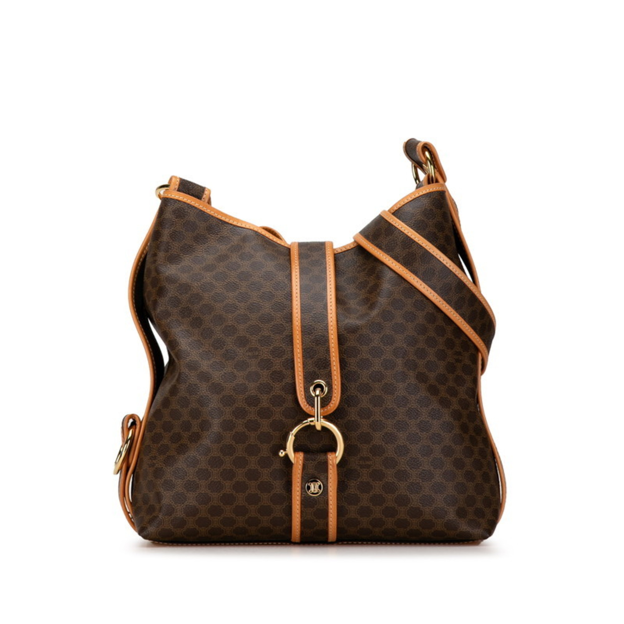 Celine Macadam Bag Brown PVC Leather Women's CELINE