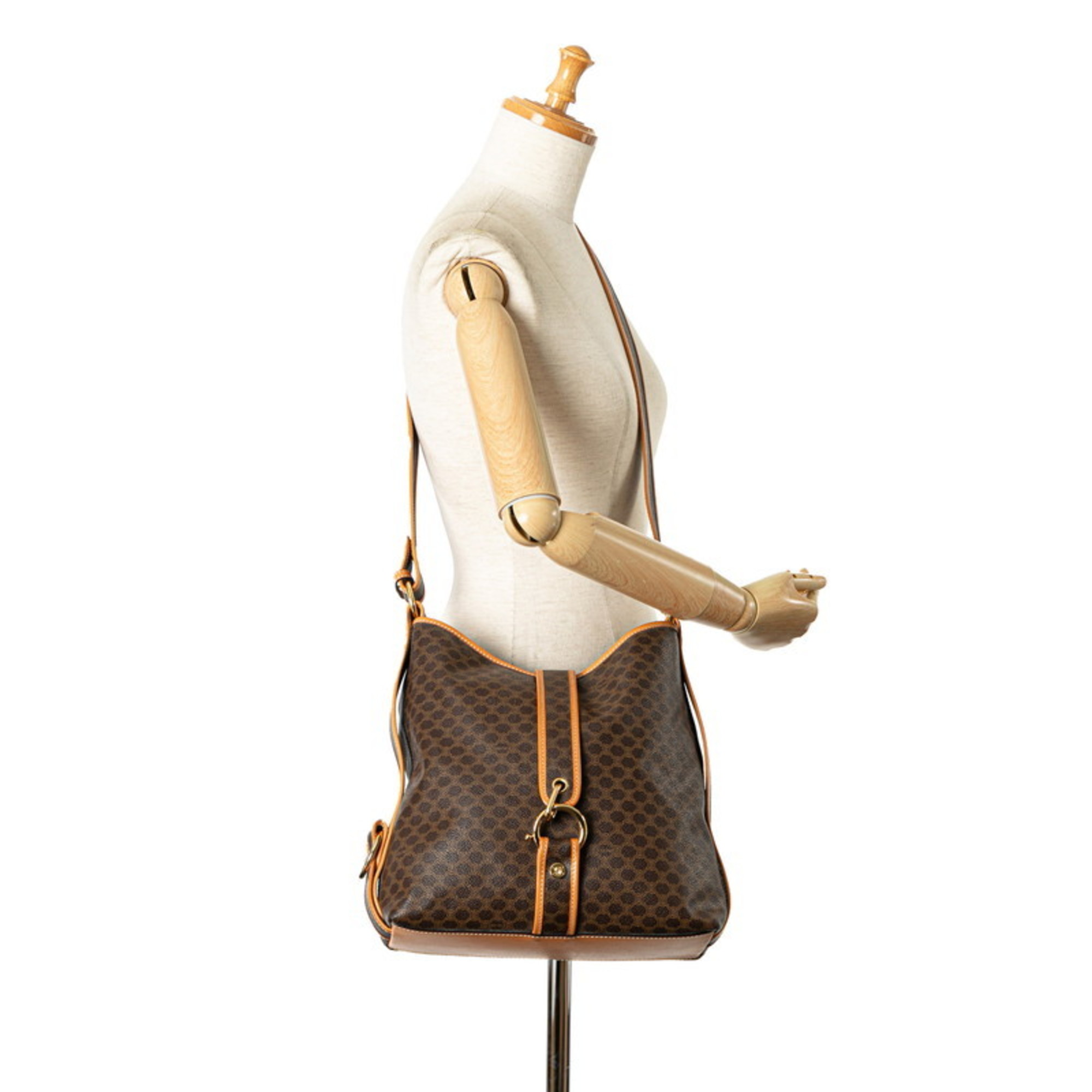 Celine Macadam Bag Brown PVC Leather Women's CELINE