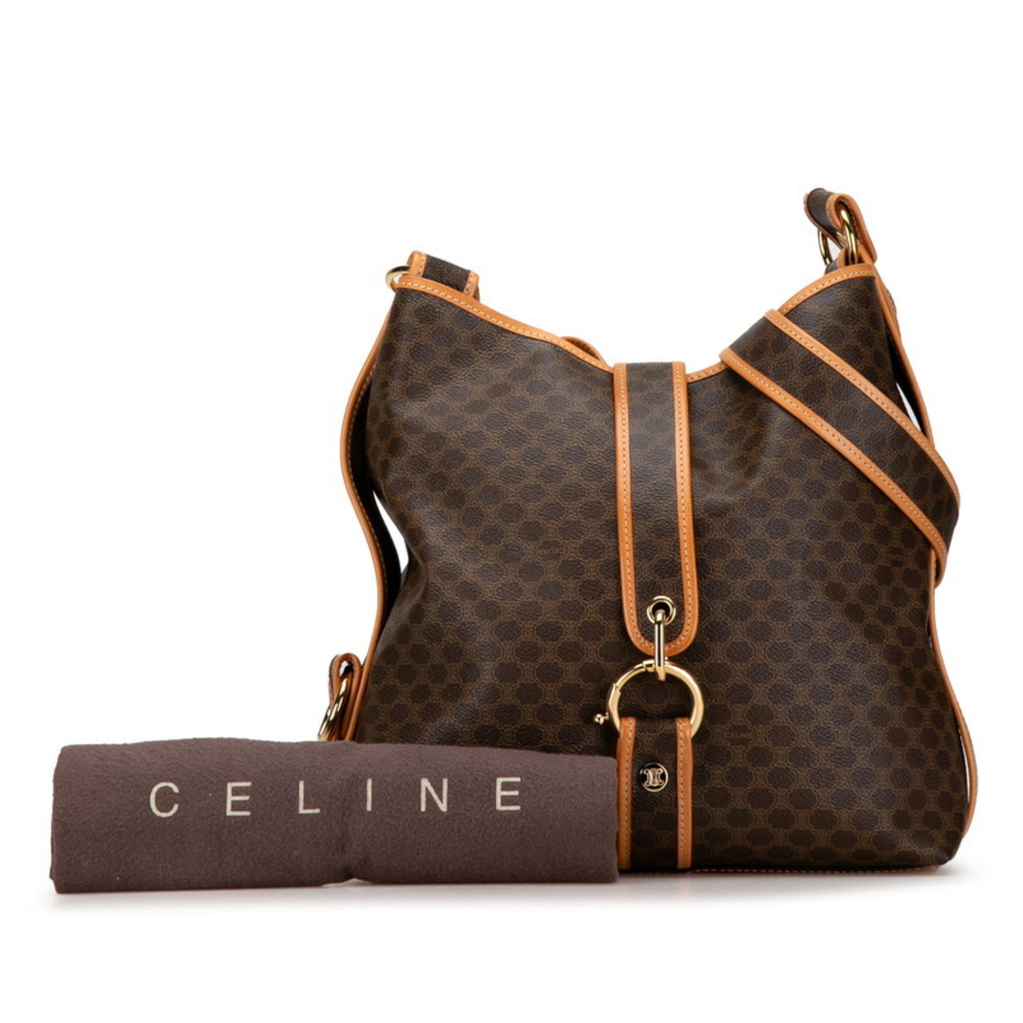 Celine Macadam Bag Brown PVC Leather Women's CELINE