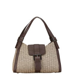 Balenciaga BB handbag tote bag beige brown canvas leather women's BALENCIAGA