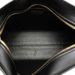 Prada Esplanade Bicolor Shoulder Bag 1BH043 Black Leather Saffiano Women's PRADA