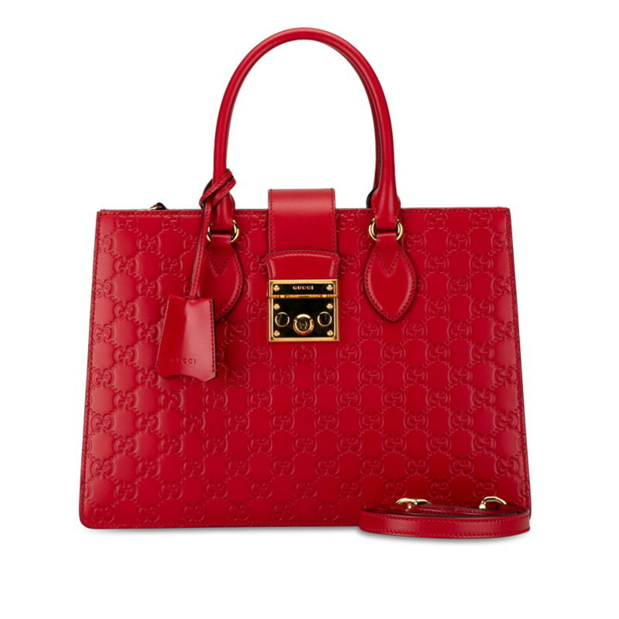 Gucci Guccissima Handbag Shoulder Bag 428207 Red Leather Women's GUCCI