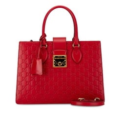 Gucci Guccissima Handbag Shoulder Bag 428207 Red Leather Women's GUCCI