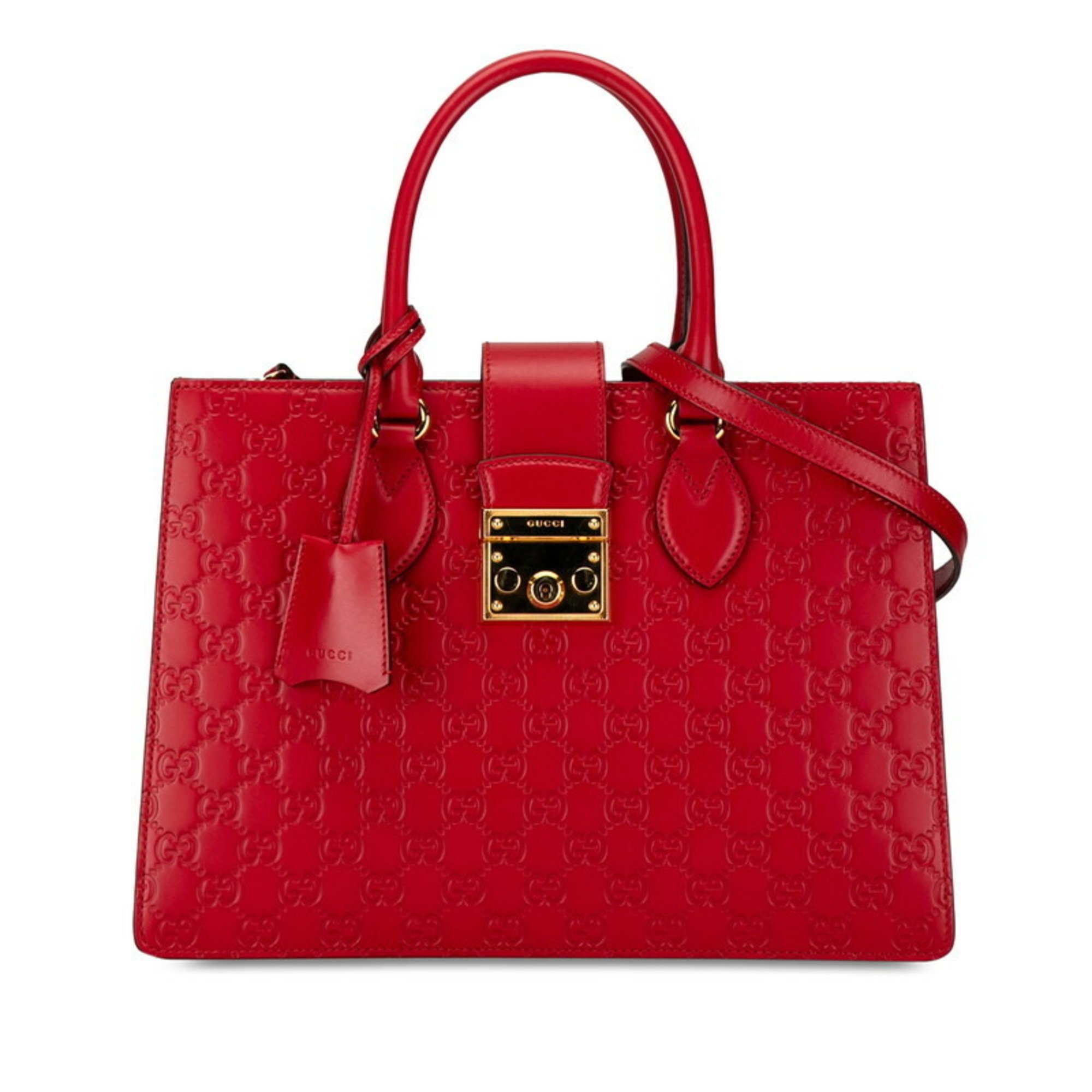 Gucci Guccissima Handbag Shoulder Bag 428207 Red Leather Women's GUCCI