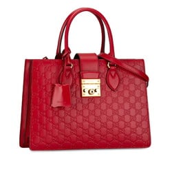 Gucci Guccissima Handbag Shoulder Bag 428207 Red Leather Women's GUCCI