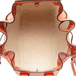 LOEWE Anagram Hammock Drawstring Small Handbag Shoulder Bag Coral Orange Leather Women's