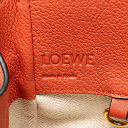 LOEWE Anagram Hammock Drawstring Small Handbag Shoulder Bag Coral Orange Leather Women's