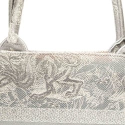 Christian Dior Dior Book Tote Medium Embroidery Handbag Bag Grey Canvas Women's