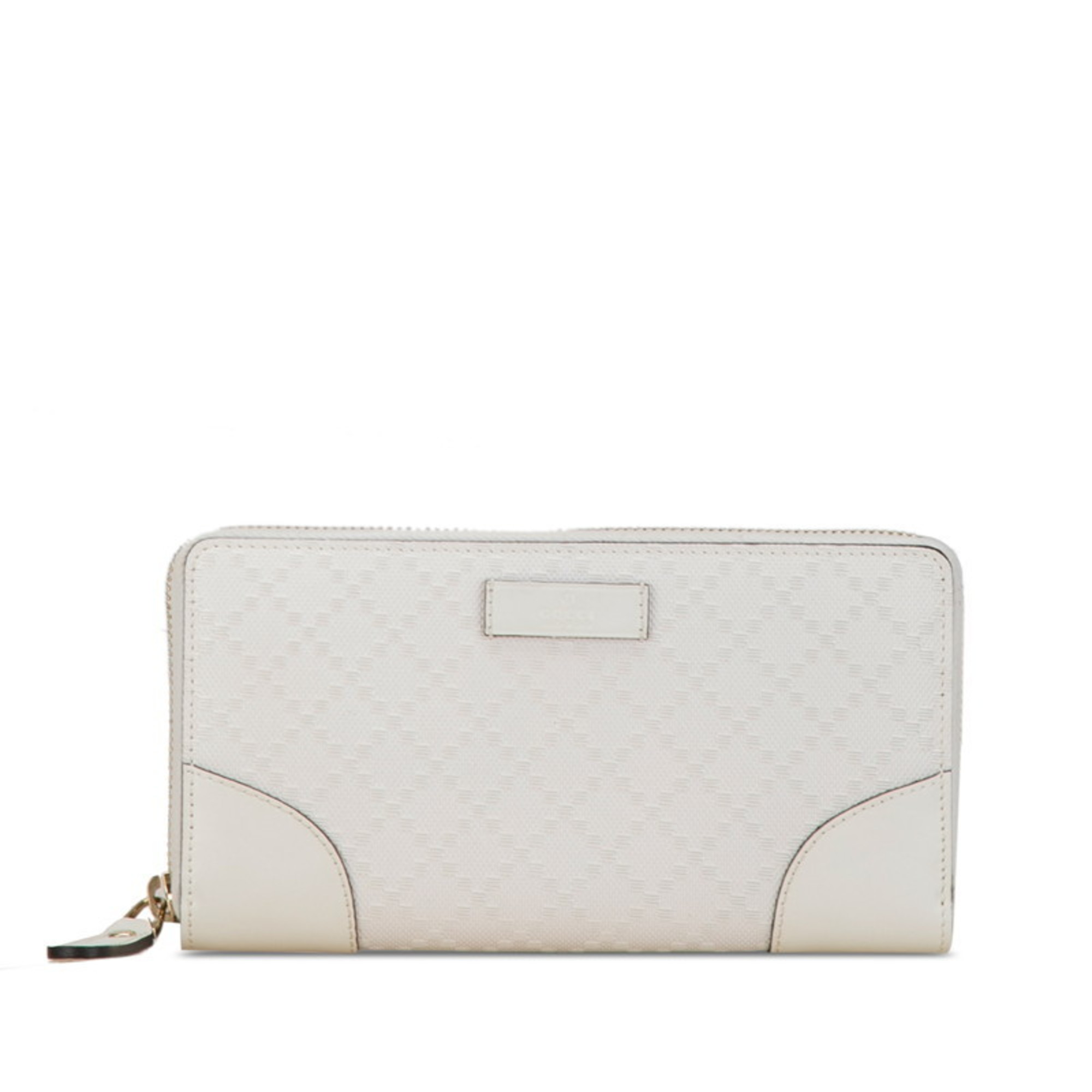 Gucci Diamante Round Long Wallet 354487 White PVC Leather Women's GUCCI