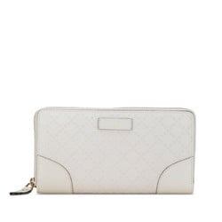 Gucci Diamante Round Long Wallet 354487 White PVC Leather Women's GUCCI