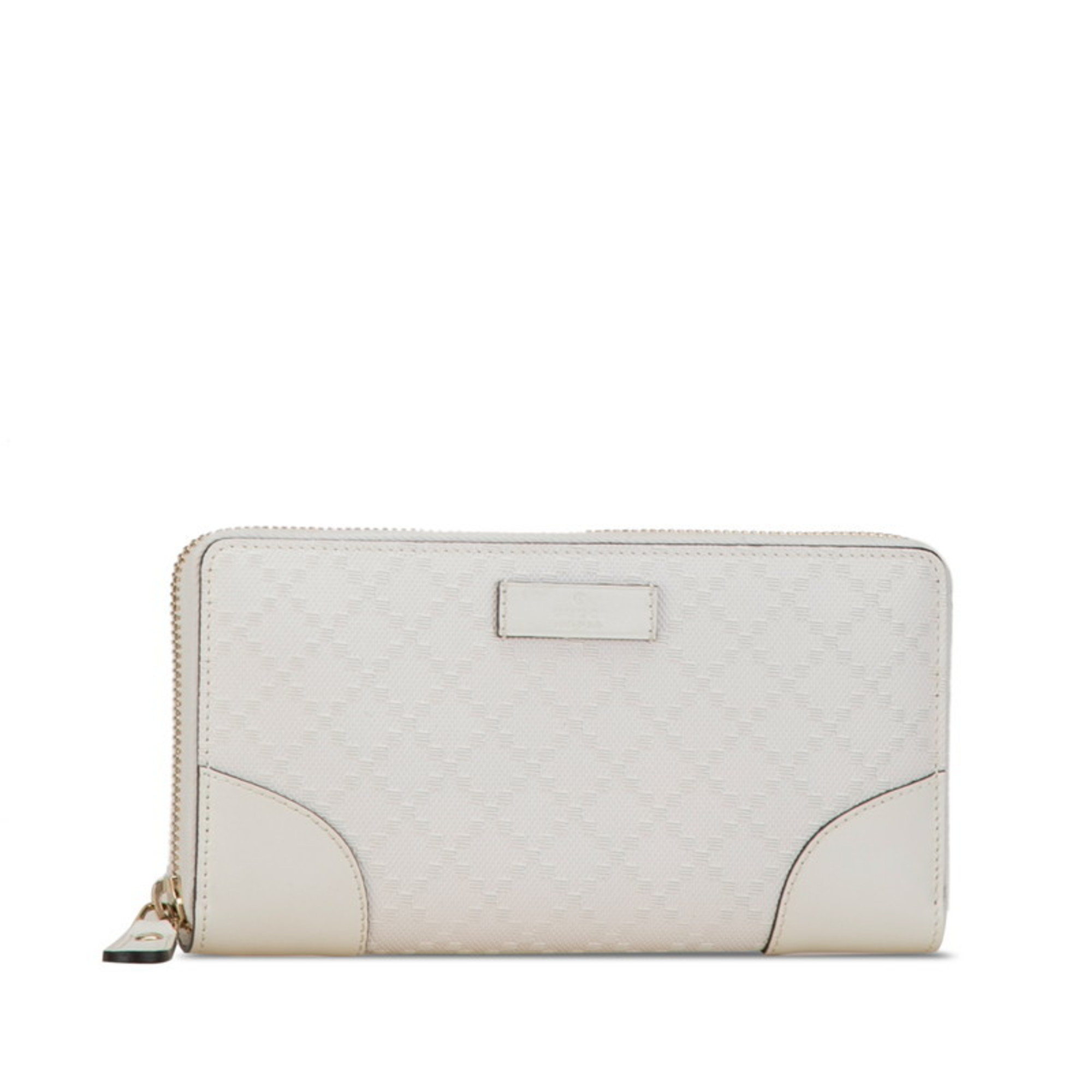 Gucci Diamante Round Long Wallet 354487 White PVC Leather Women's GUCCI