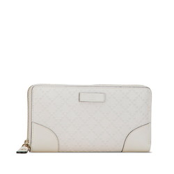 Gucci Diamante Round Long Wallet 354487 White PVC Leather Women's GUCCI