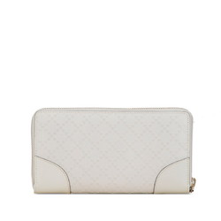 Gucci Diamante Round Long Wallet 354487 White PVC Leather Women's GUCCI