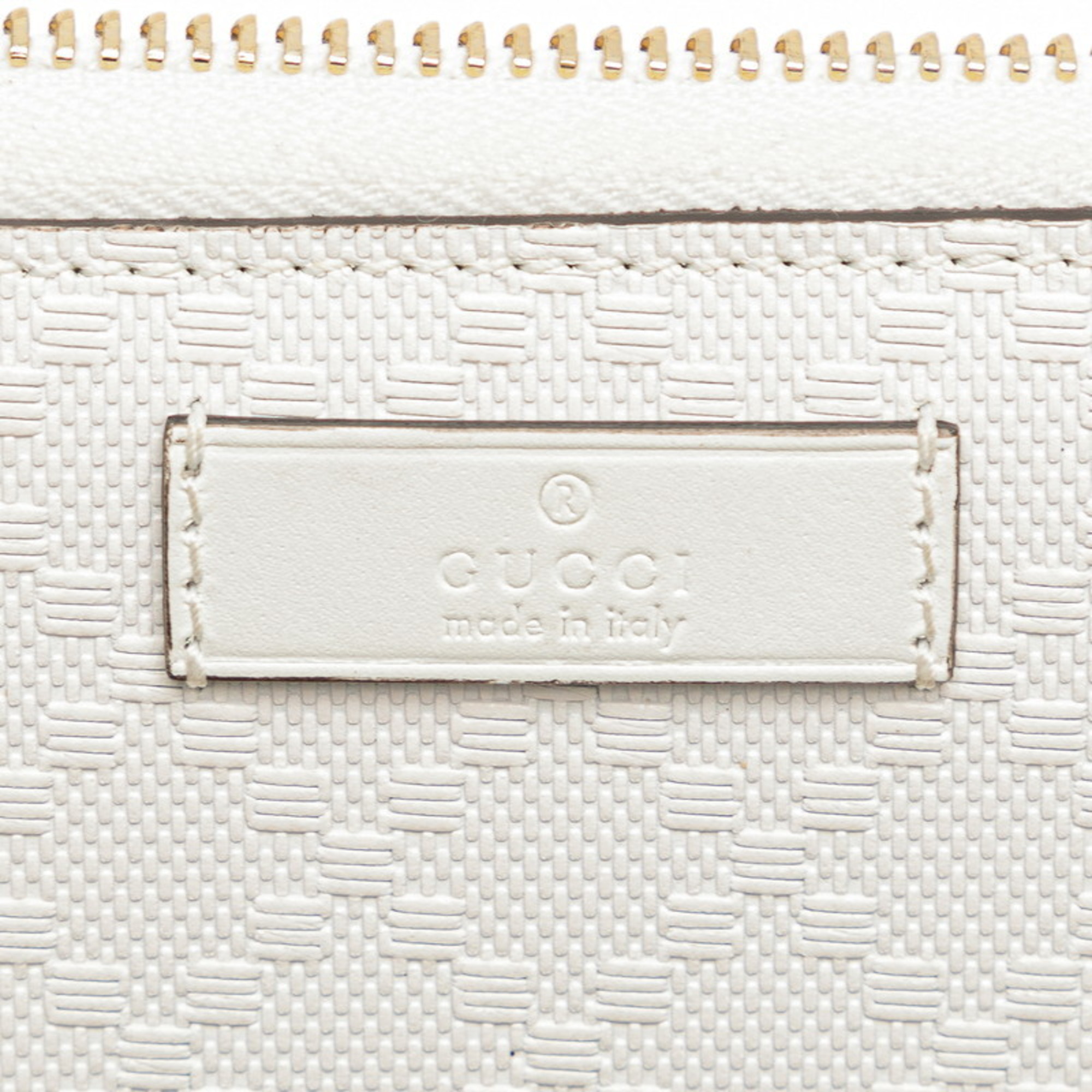 Gucci Diamante Round Long Wallet 354487 White PVC Leather Women's GUCCI