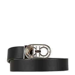 Salvatore Ferragamo Gancini Belt Black Leather Men's