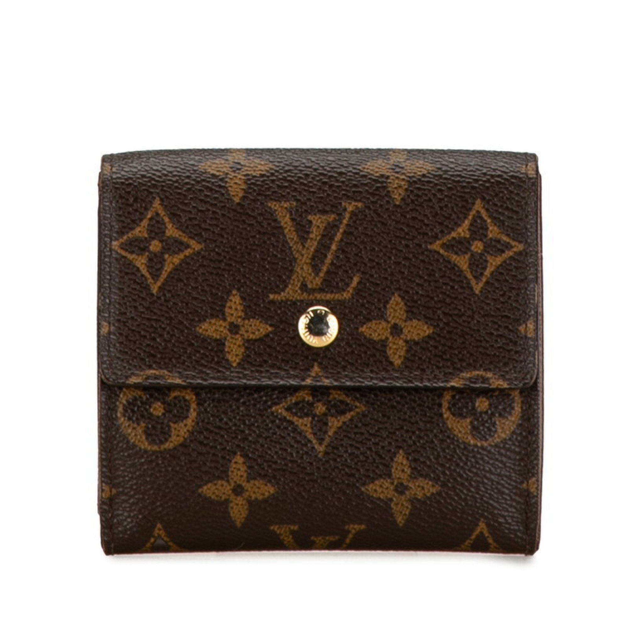 Louis Vuitton Monogram Portefeuille Elise Bi-fold Wallet M61654 Brown PVC Leather Women's LOUIS VUITTON