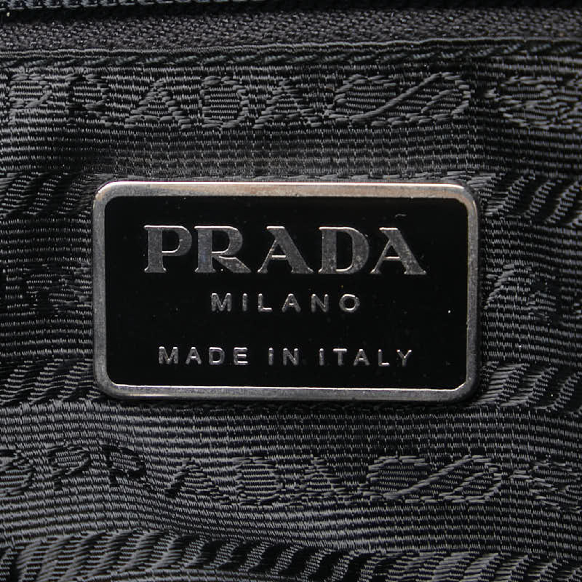 Prada Triangle Plate Backpack Black Nylon Women's PRADA