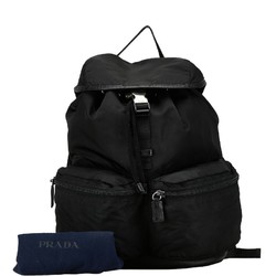 Prada Triangle Plate Backpack Black Nylon Women's PRADA