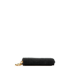 Christian Dior Dior Cannage Coin Case Black Nylon Women's