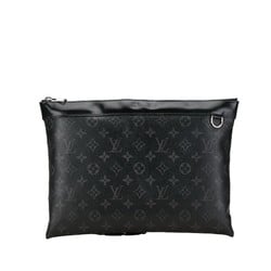 Louis Vuitton Monogram Eclipse Pochette Discovery Clutch Bag M62291 Black PVC Leather Women's LOUIS VUITTON