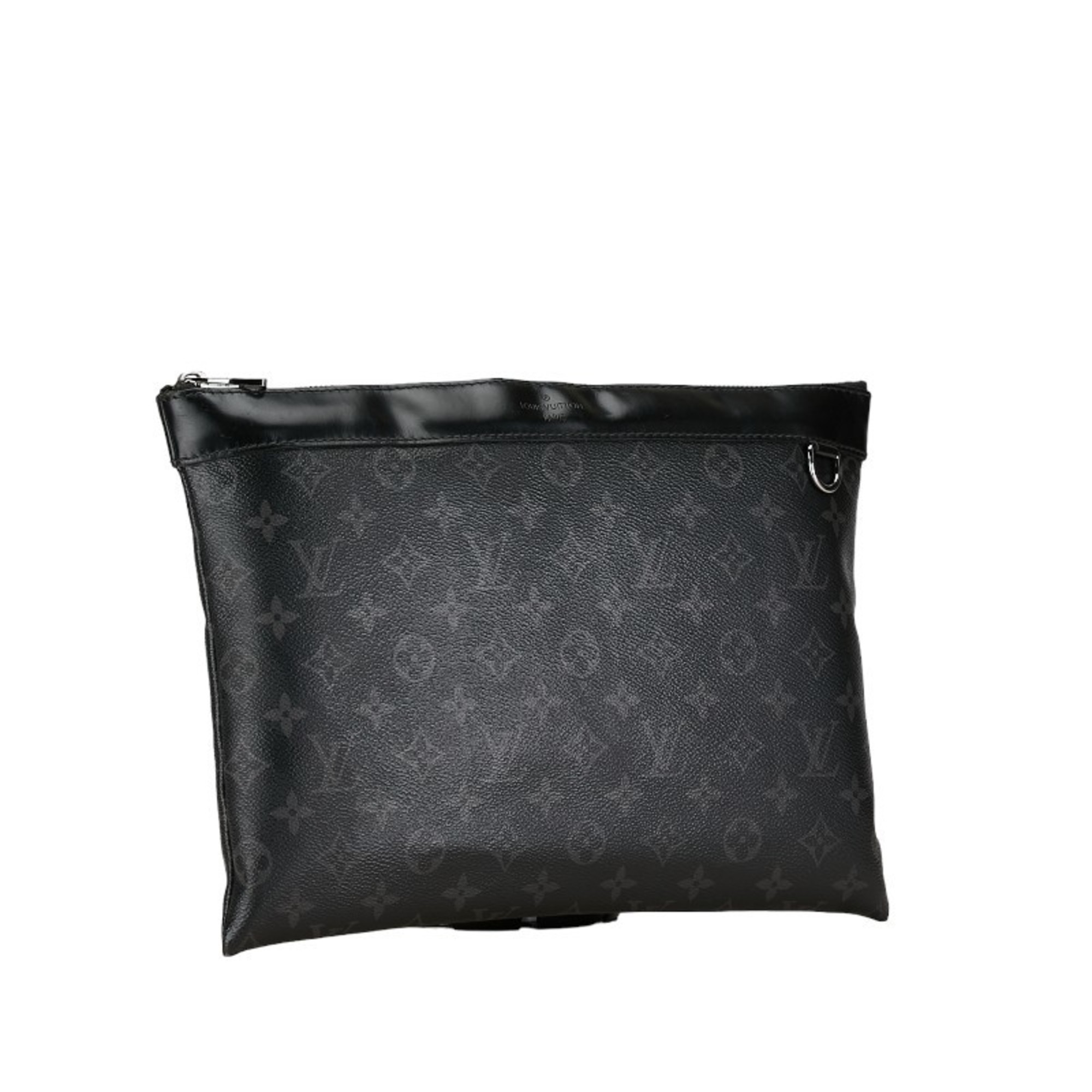 Louis Vuitton Monogram Eclipse Pochette Discovery Clutch Bag M62291 Black PVC Leather Women's LOUIS VUITTON