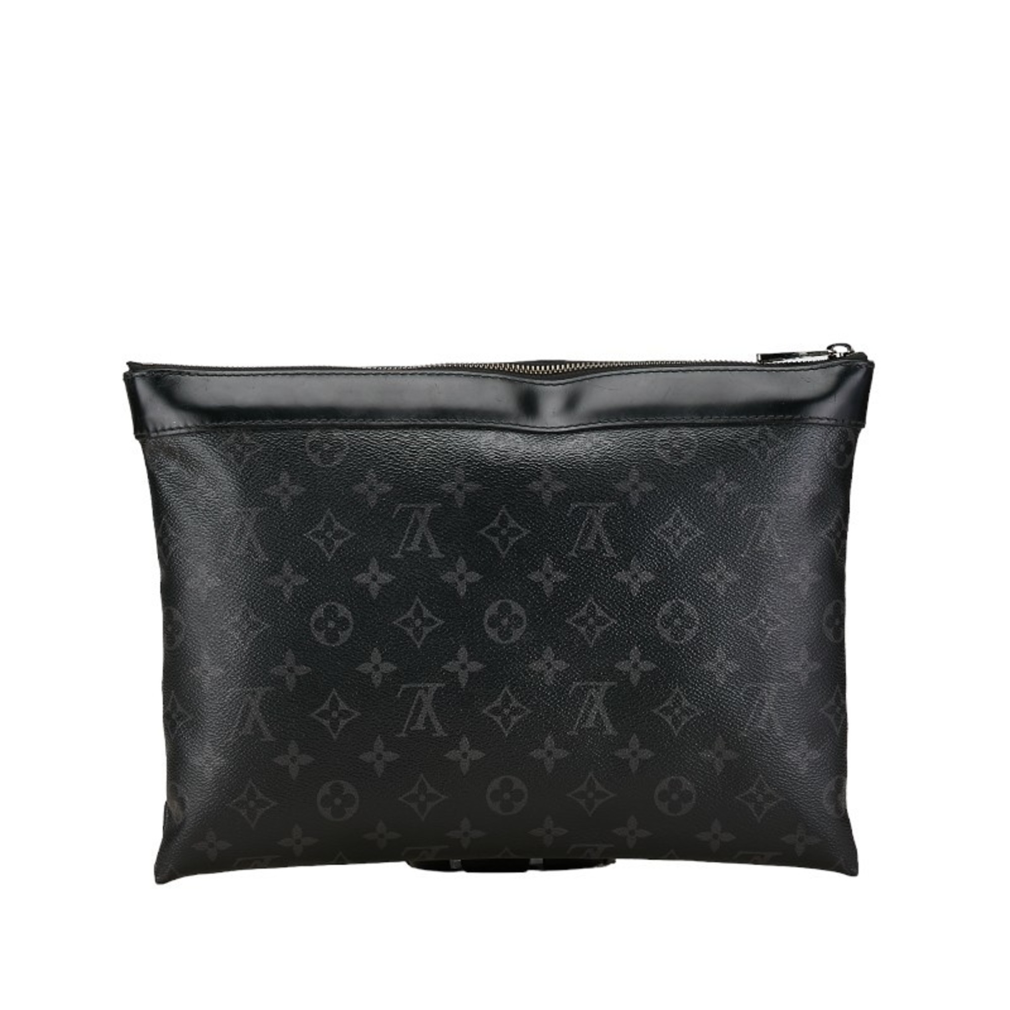 Louis Vuitton Monogram Eclipse Pochette Discovery Clutch Bag M62291 Black PVC Leather Women's LOUIS VUITTON