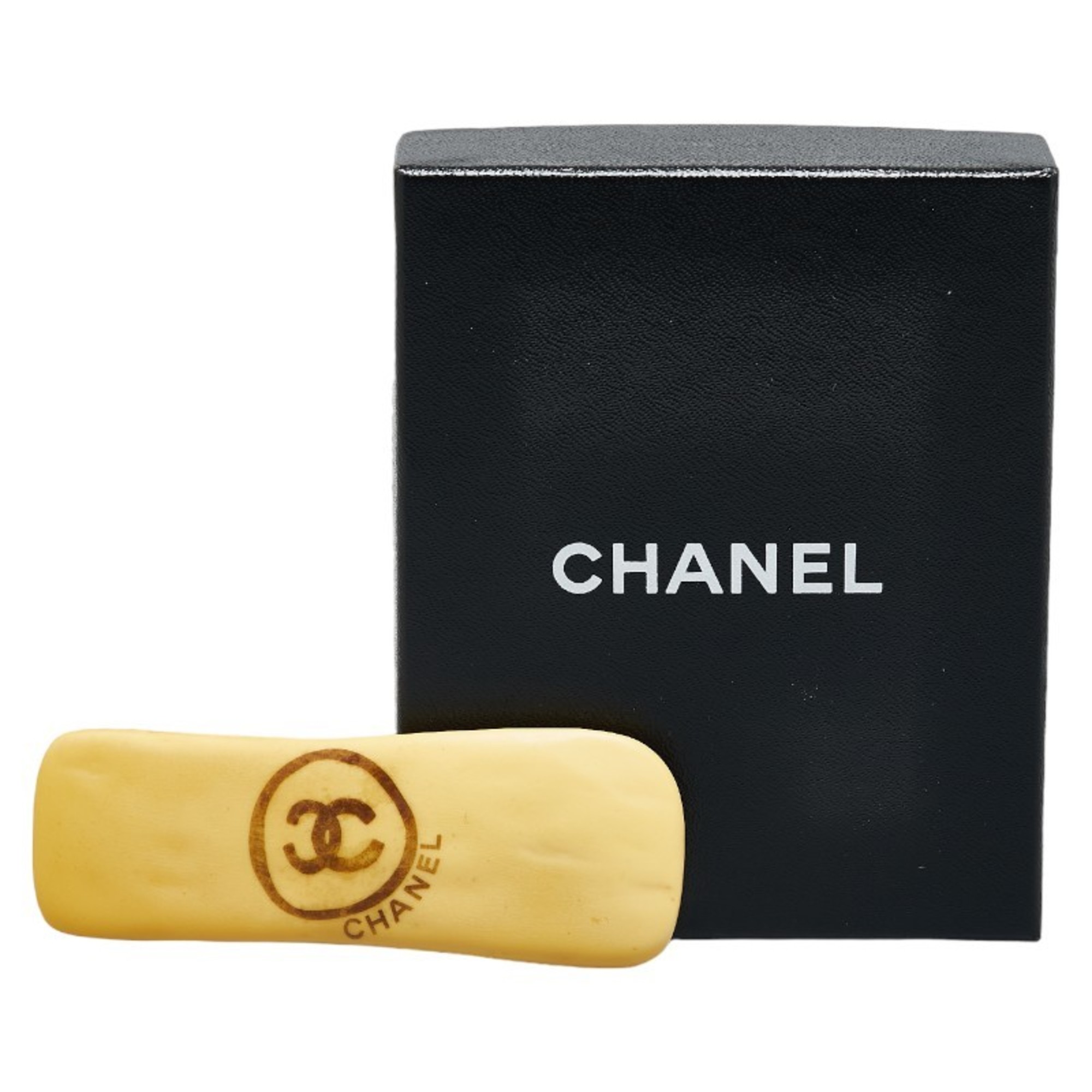 Chanel Coco Mark Barrette Beige Plastic Metal Women's CHANEL