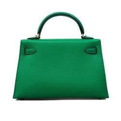 Hermes handbag Kelly U stamped Epsom leather Vert Jade for women