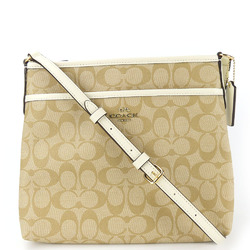 Coach Shoulder Bag F29210 Signature Leather Beige White Women's COACH