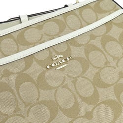 Coach Shoulder Bag F29210 Signature Leather Beige White Women's COACH