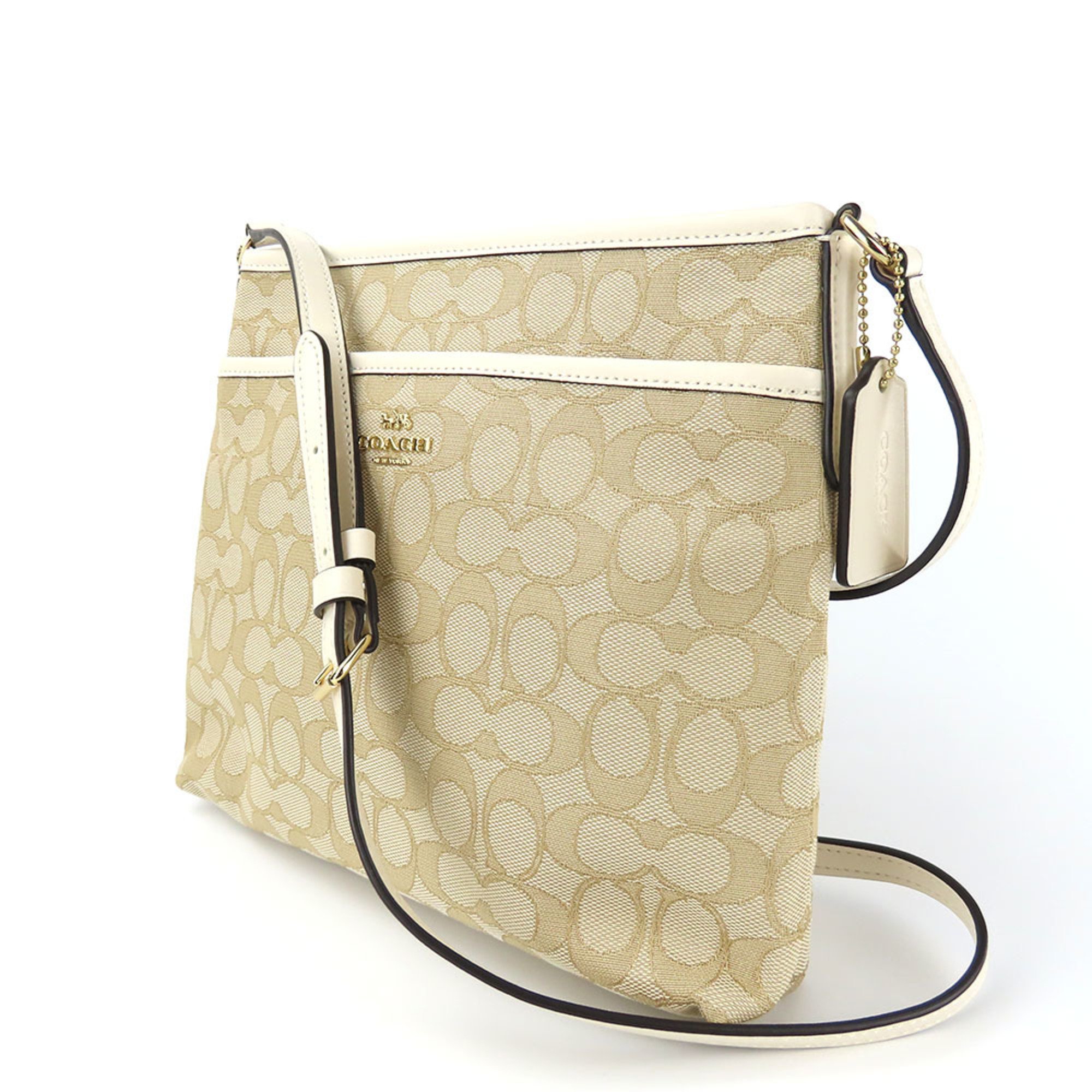 Coach Shoulder Bag F29960 Signature Canvas Leather Beige Ivory Women's COACH