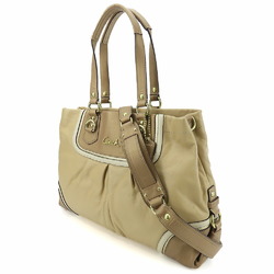 Coach Tote Bag 17096 Leather Beige Brown Women's COACH