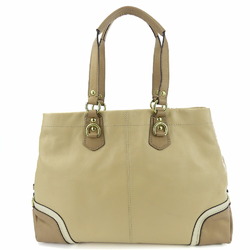 Coach Tote Bag 17096 Leather Beige Brown Women's COACH