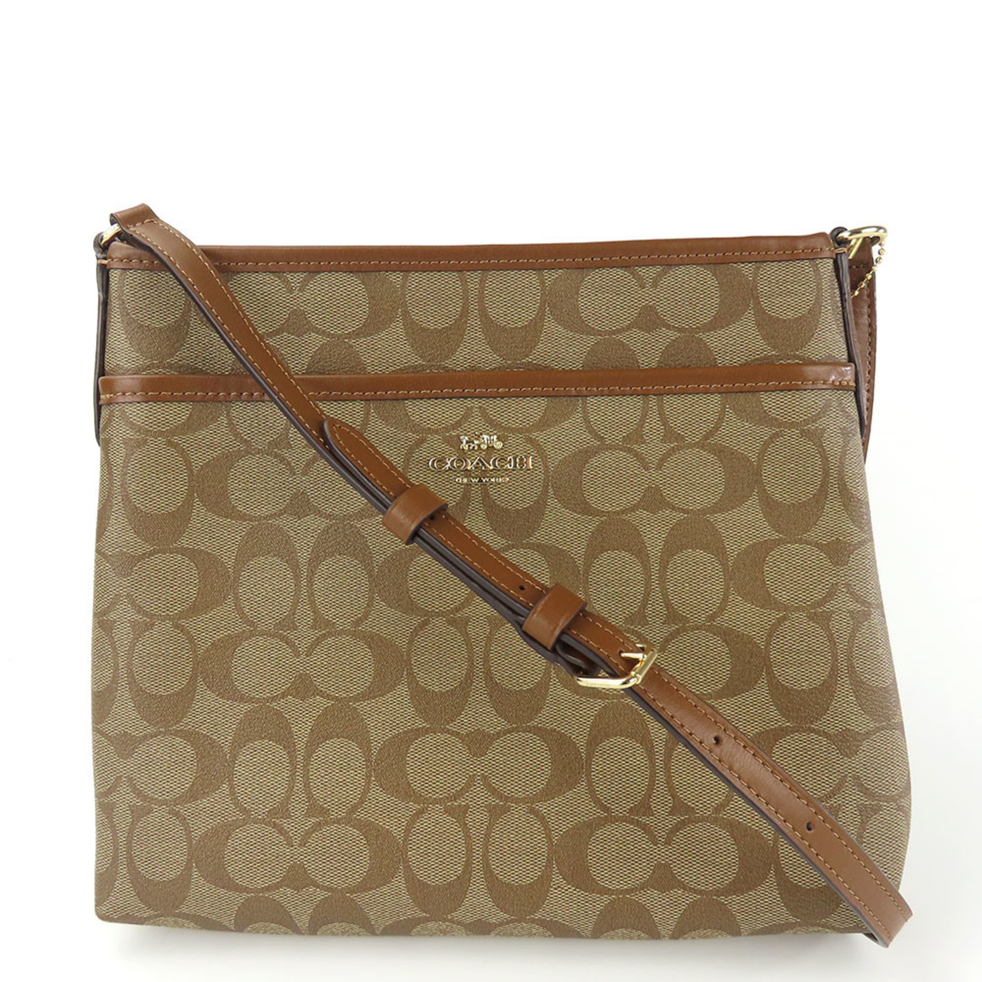 Coach Shoulder Bag F29210 Signature Leather Brown Women's COACH