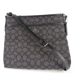 Coach Shoulder Bag F29960 Signature Canvas Leather Grey Black Women's COACH